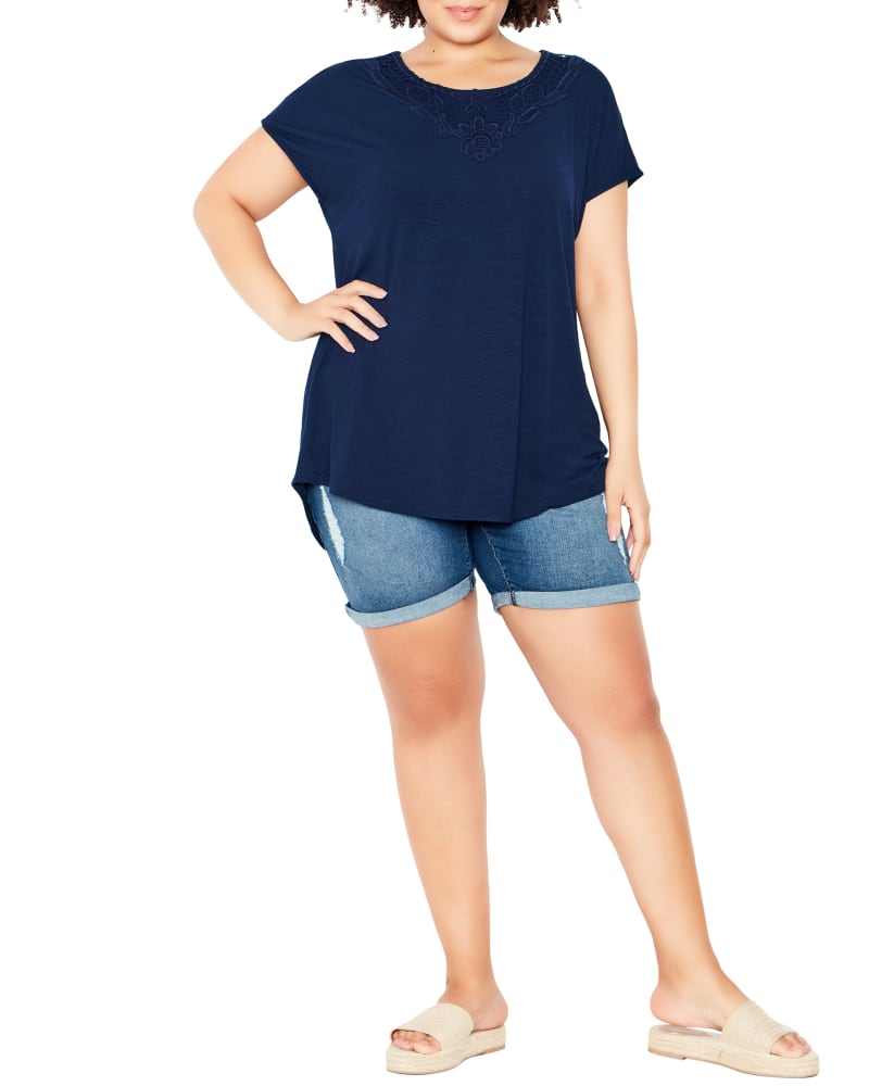 Plus size model wearing Cindy Crochet Top by avenue | Dia&Co | dia_product_style_image_id:197393